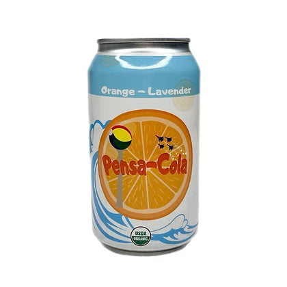 A can of Pensa-Cola orange-lavender soda